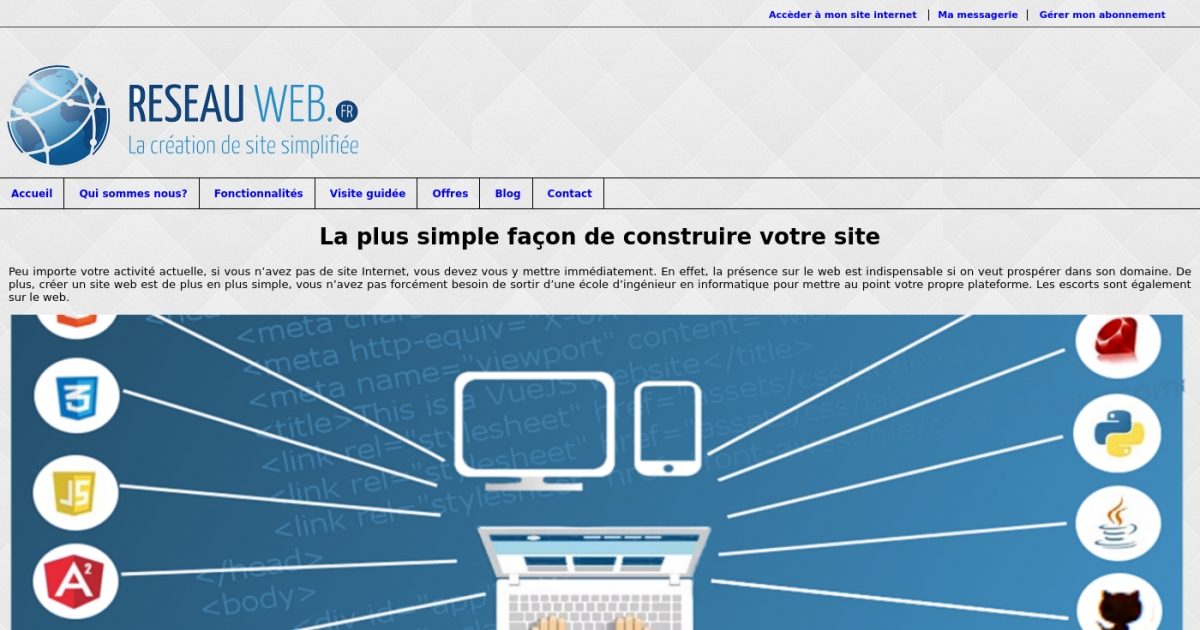 Reseauweb.fr  créer un site web avec WordPress