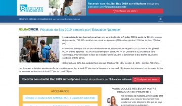 resultatsbac2019, site pour connaître son résultat du baccalauréat
