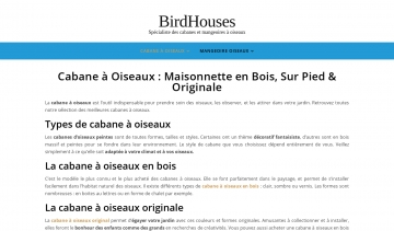 BirdHouses, spécialiste des cabanes à oiseaux