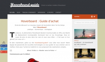 Site hoverboard-guide.fr, Guide d'achat et conseils sur l'Hoverboard