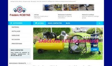 Frédéric Robyns, outillage et équipements pour le sablage