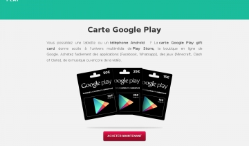 Carte Cadeau Google Play