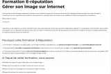 Formation Réputation, dédiée à la gestion de l’e-réputation