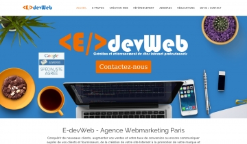 E-devweb est une agence de création et de référencement de sites internet