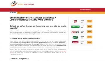 bonusinscription.fr, tout savoir sur les bonus d'inscription des sites de pari sportif