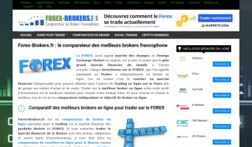 Trader sur les meilleurs brokers (courtiers) pour le marché financier du FOREX avec Forex-Brokers.fr