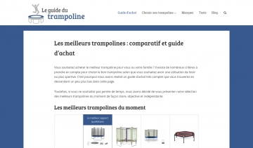 trampolines, guide d'achat et comparateur