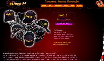 Casquette Racing, produits dérivés du Karting34