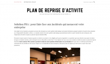 Solution PRA, Pan de Reprise d'Activité