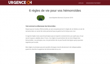 UrgenceHemorroides.com, site de conseils et astuces anti-hémorroïdes