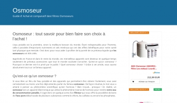 Osmoseur, le guide comparatif des filtres osmoseurs