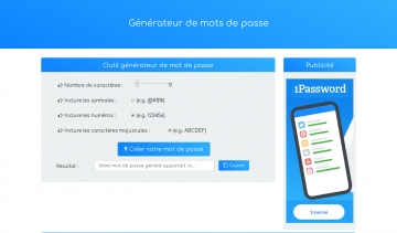 Generateur-motdepasse.fr, générateur de mot de passe très sécurisé
