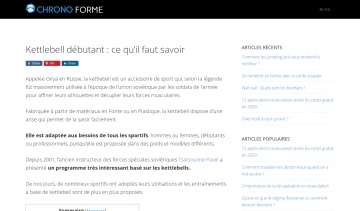 CHRONO FORME, plateforme d'information sur la kettlebell