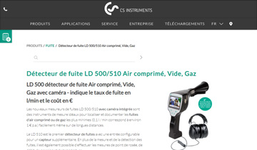 cs-instruments, vente des détecteurs de fuite avec camera