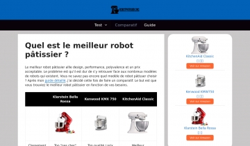 site sur les robots pâtissiers et la cuisine