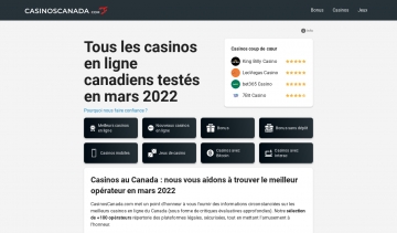 Casinoscanada.com : comparatif des meilleurs casinos en ligne au Canada