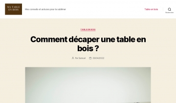 Ma table en bois, blog consacré aux outils de bricolage du bois