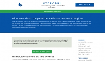 HYDROBRU, site d'information sur les meilleurs adoucisseurs d'eau en Belgique