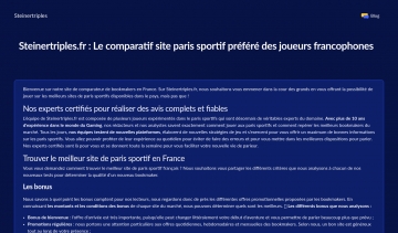 Steinertriples, le comparateur n°1 des sites de paris sportifs