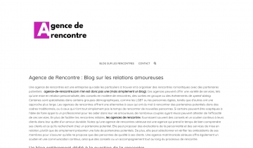 Agence de rencontre, Blog sur les relations amoureuses