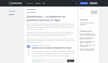 Questionneur, la plateforme de questions-réponses en ligne