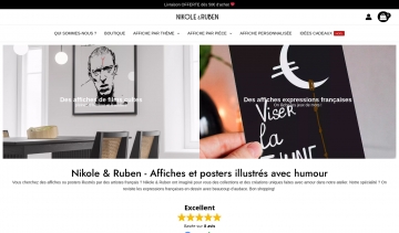 Nikole et Ruben, La boutique des affiches et posters à illustration humoristiques