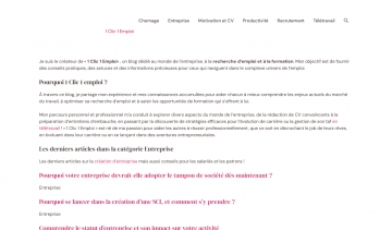 1 Clic 1 Emploi, le blog des informations sur l'entreprise