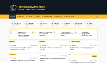 Serious Game Expo, actualités des casinos, des cryptos...