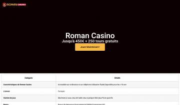 Roman Casino, plateforme de jeux d'argent réputé pour ses offres