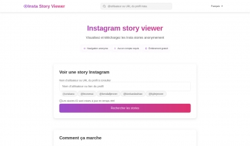 Insta-story-viewer, site pour regarder et télécharger des stories insta