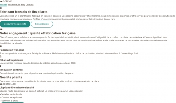 Coreme, entreprise française de conception de lits pliants