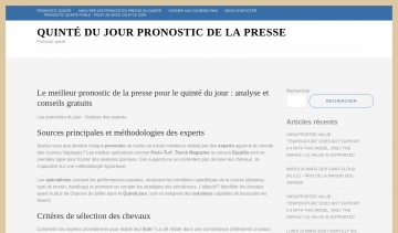 Quinte du jour pronostic de la presse, infos sur le Quinté