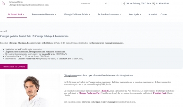 Page d'accueil du site internet du Dr Samuel Struk, chirurgien esthétique et reconstructeur du sein à Paris