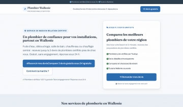 Plombier Wallonie : Trouvez un plombier qualifié en Wallonie