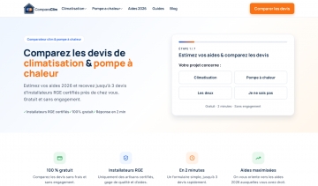 ComparaClim : comparateur de devis de climatisation et pompe à chaleur en France