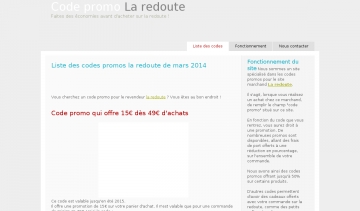 Capture de codepromolaredoute.fr