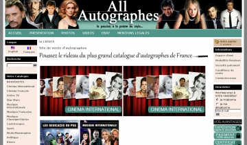 vente en ligne d'autographes de grandes stars