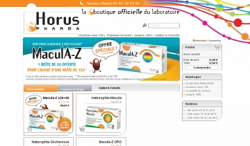 Page d'accueil de la boutique Horus-ePharma spécialisée en nutrition oculaire