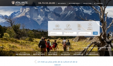 Screenshot du site internet de Atalante - Tour opérateur des voyages à pied