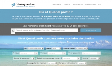 Le site où et quand et son moteur de recherche de destinations