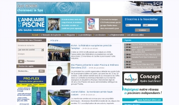 Page d'accueil de l'Annuaire de la Piscine