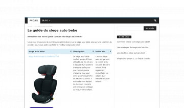 Siège auto bébé, blog sur les sièges auto bébé et leur prix