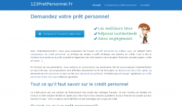 123pretpersonnel, la meilleure option du prêt personnel.