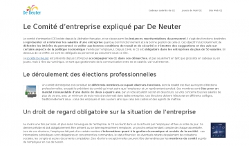 Comité entreprise, guide d'explication réalisé par De Neuter