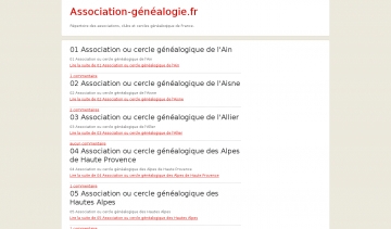 Association généalogie, répertoire des cercles généalogiques