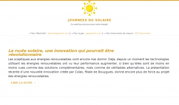 Journées du Solaire, blog d'informations sur les avancées du solaire