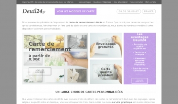 Deuil24, entreprise d'impression de cartes de remerciement