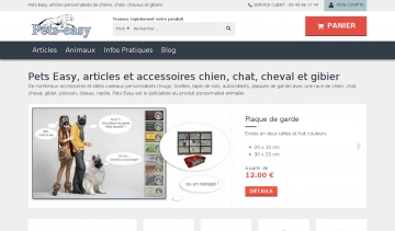 Boutique en ligne d'accessoires pour chiens et chats personnalisés