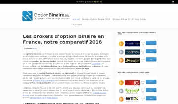 OptionBinaire.biz, votre meilleure option de broker binaire.