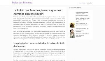 Plaisir des femmes, guide sur la libido féminine